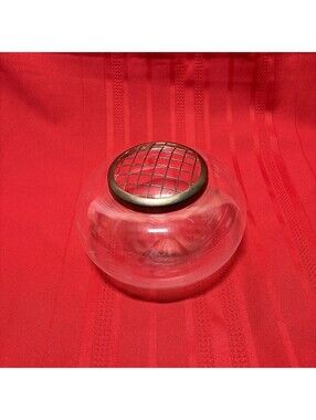 Princess House Heritage Potpourri/Flower Bowl & Metal Frog  Small